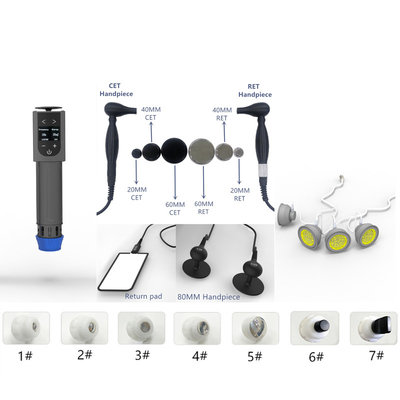 Capacitive Rf ปวดกล้ามเนื้อบรรเทา Tecar อุปกรณ์บำบัดคอ EMS Massager