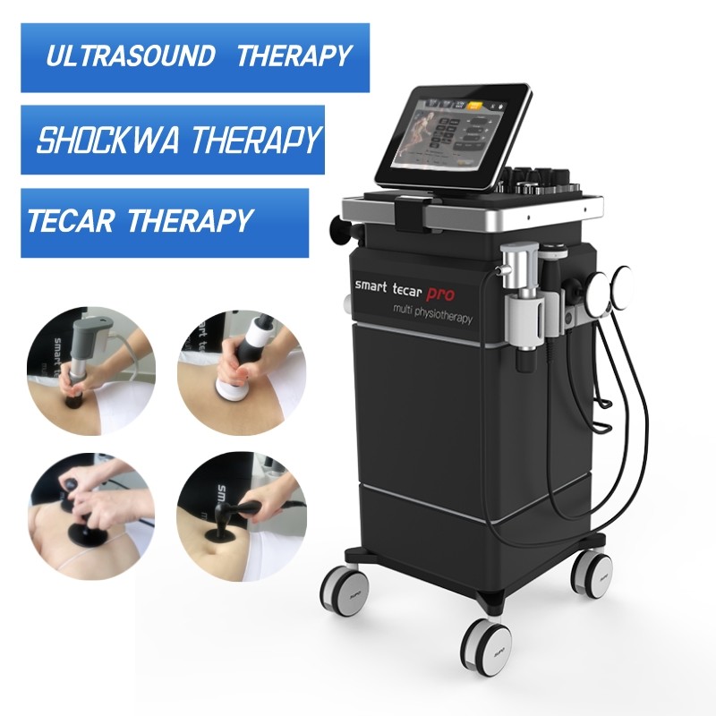 3 In 1 Diathermy Tecar Therapy Machine Shockwave Ultrasound อุปกรณ์กายภาพบำบัด 448KHz