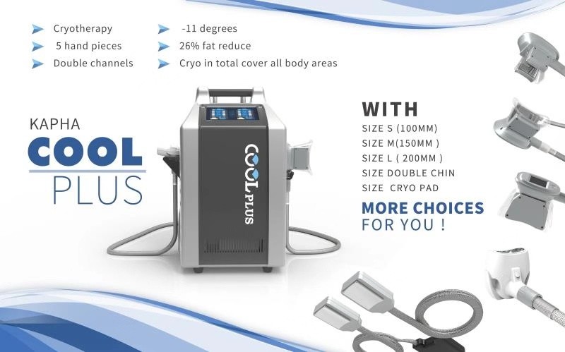 เครื่องแช่แข็งไขมัน Cryolipolysis แบบช่องคู่สำหรับการลดเซลลูไลท์
