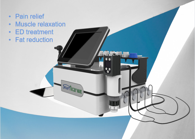 แบบพกพา EMS Tecar Shock Wave Therapy Machine สำหรับผิวหน้า/หย่อนสมรรถภาพทางเพศ/บรรเทาอาการปวด/ฟื้นฟู