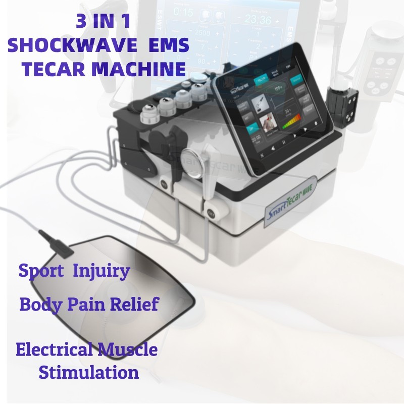 EMS Shockwave Tecar Therapy Machine อุปกรณ์กายภาพบำบัดสำหรับการบาดเจ็บจากการเล่นกีฬา